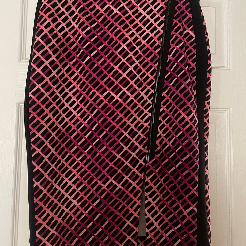 Pink and Black Geometric Skirt
